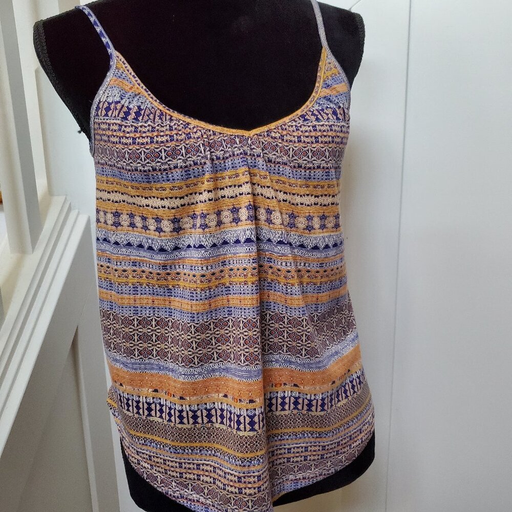 Striped cropped flowy tank